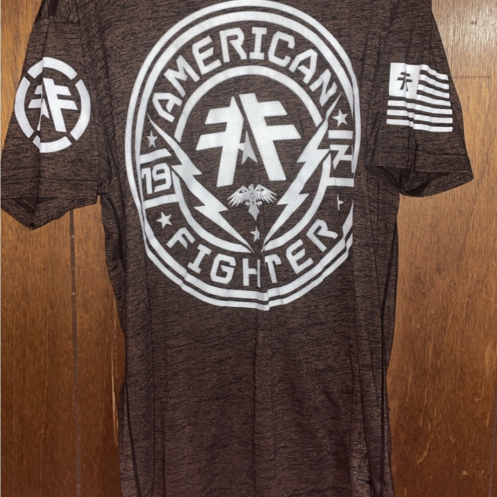 American Fighter Brown and White Short Sleeve Tee